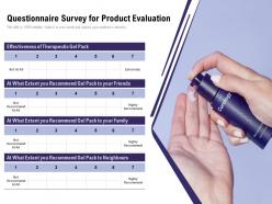 Questionnaire survey for product evaluation