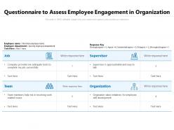 Questionnaire to assess employee engagement in organization