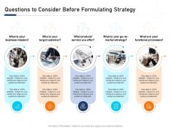 Questions to consider before formulating strategy service ppt demonstration