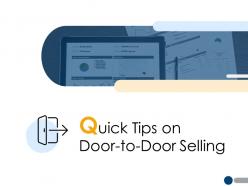 Quick tips on door to door selling planning a222 ppt powerpoint presentation