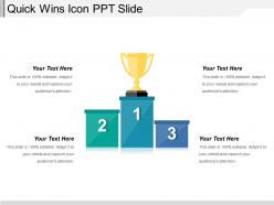 Quick wins icon ppt slide