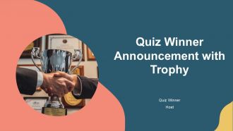 Quiz Winner Announcement With Trophy PPT Designs AT