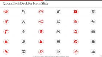 Quora pitch deck for icons slide ppt ideas
