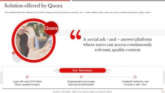 Quora pitch deck solution offered by quora ppt information