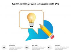 Quote bubble for idea generation with pen