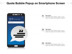 Quote bubble popup on smartphone screen