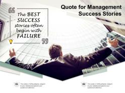 Quote for management success stories