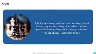 Quote Kotters 8 Step Model Guide For Leading Change Ppt Introduction CM SS