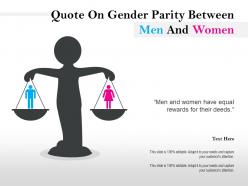 Quote on gender parity between men and women