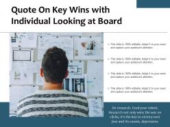 Quote on key wins with individual looking at board
