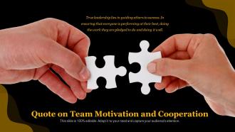 Quote on team motivation and cooperation