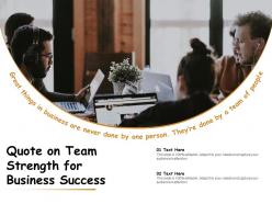 Quote on team strength for business success