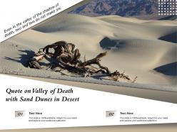Quote on valley of death with sand dunes in desert
