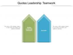 Quotes leadership teamwork ppt powerpoint presentation icon background images cpb
