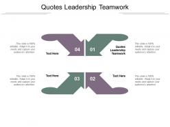 Quotes leadership teamwork ppt powerpoint presentation model summary cpb