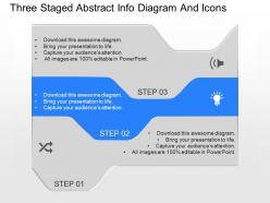 Qv three staged abstract info diagram and icons powerpoint template
