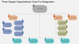 Qw three staged organizational chart for designation flat powerpoint design