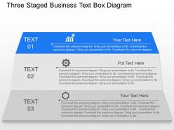 Qy three staged business text box diagram powerpoint template