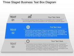Qy three staged business text box diagram powerpoint template