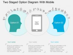 Qy Two Staged Option Diagram With Mobile Flat Powerpoint Design