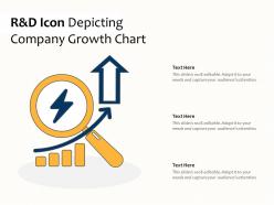 R and d icon depicting company growth chart