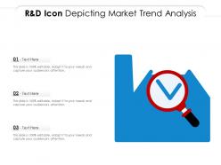 R and d icon depicting market trend analysis