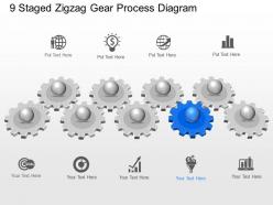 Ra 9 staged zigzag gear process diagram powerpoint template