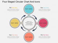 Ra four staged circular chart and icons flat powerpoint design