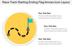 Race Track Starting Ending Flag Arrows Icon Layout
