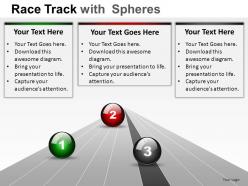 Race track with spheres powerpoint presentation slides
