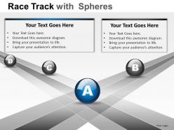 Race track with spheres powerpoint presentation slides