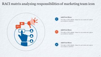 RACI Matrix Analyzing Responsibilities Of Marketing Team Icon