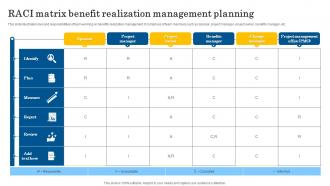 Raci Matrix Benefit Realization Management Planning