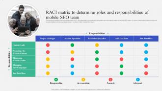 RACI Matrix To Determine Roles And Responsibilities Introduction To Mobile Search