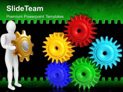 Rack and pinion gear powerpoint templates gears industrial leadership ppt slide