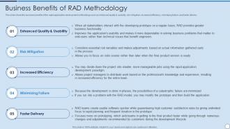RAD Model Business Benefits Of RAD Methodology Ppt Powerpoint Presentation Icons