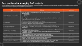 RAD Vs Other Software Development Best Practices For Managing RAD Projects