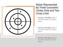 Radar represented by three concentric circles dots and two cross lines