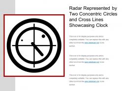Radar represented by two concentric circles and cross lines showcasing clock