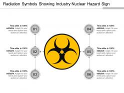 Radiation symbols showing industry nuclear hazard sign ppt summary