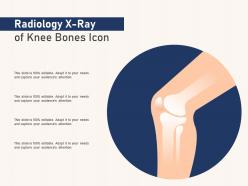 Radiology x ray of knee bones icon