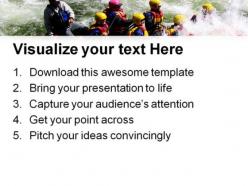 Rafting down sports powerpoint templates and powerpoint backgrounds 0411