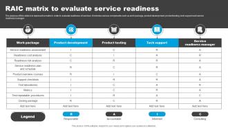 RAIC Matrix To Evaluate Service Readiness