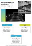 Railing Installment Services Proposal For About Us One Pager Sample Example Document