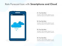 Rain forecast icon with smartphone and cloud