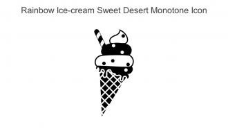 Rainbow Ice Cream Sweet Desert Monotone Icon In Powerpoint Pptx Png And Editable Eps Format