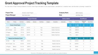 Raise Grant Money Public Corporations Grant Approval Project Tracking Template
