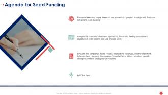 Raise seed funding angel investors agenda for seed funding ppt powerpoint presentation show