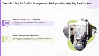 Raising And Investigating The Concern Under Ombuds Policy For Conflict Management Training Ppt