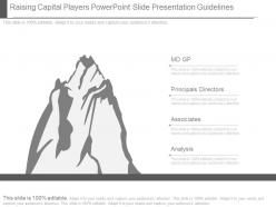 Raising Capital Players Powerpoint Slide Presentation Guidelines